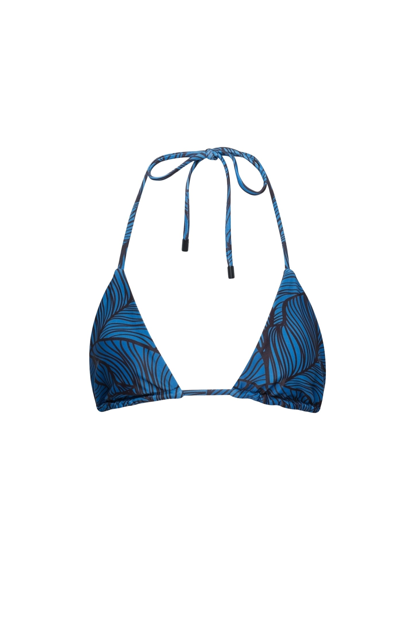 Haut de bikini triangle Waikiki motif feuilles bleues