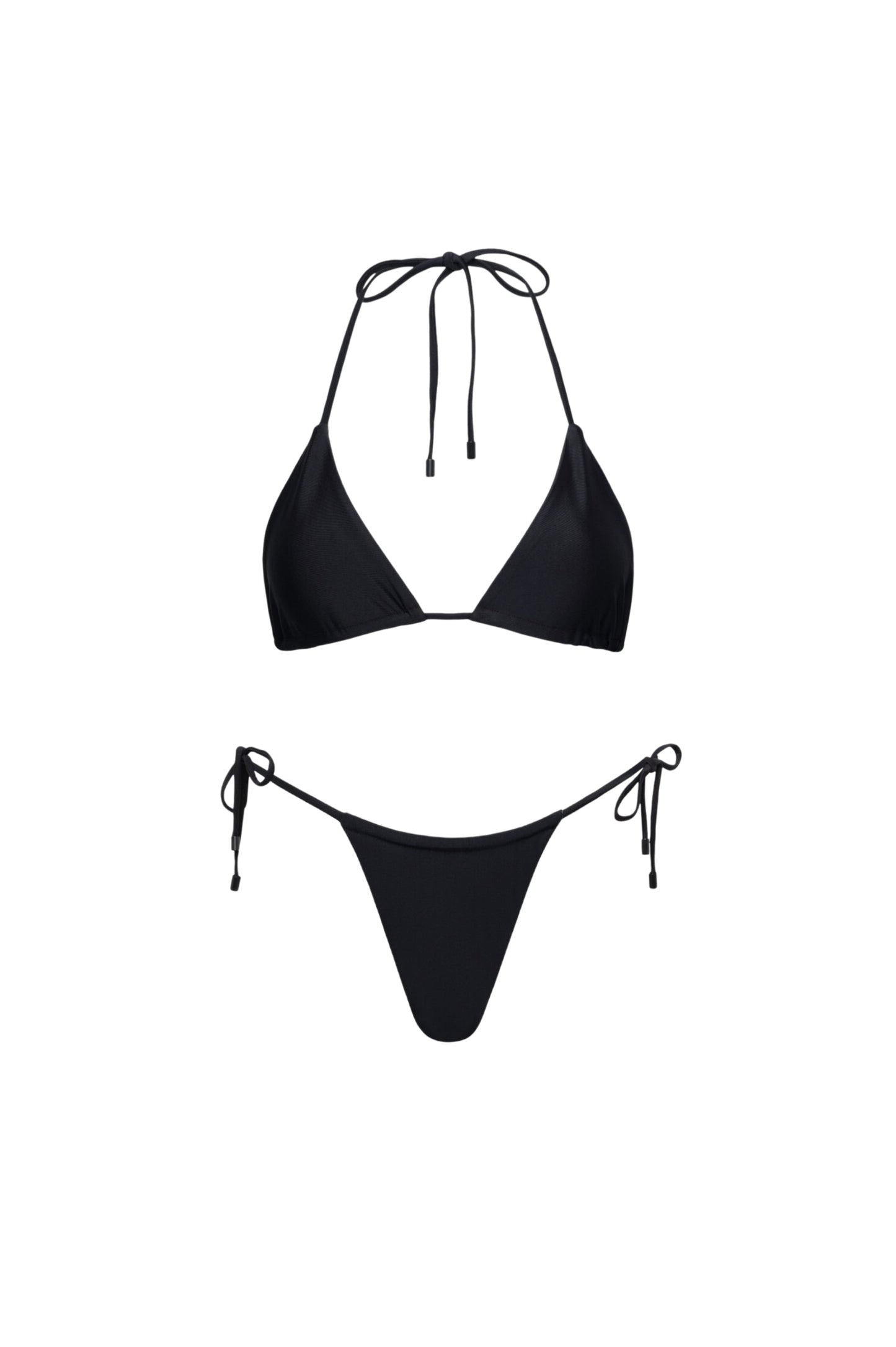 Waikiki Triangle String Bikini Set – Black