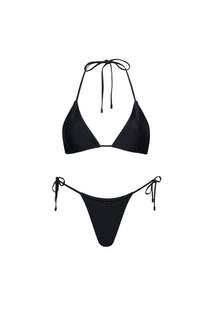 Waikiki Triangle String Bikini Set – Black