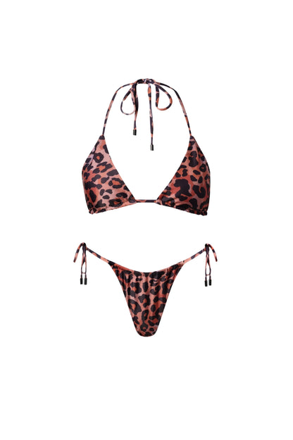 Waikiki Triangle String Bikini Set – Leopard
