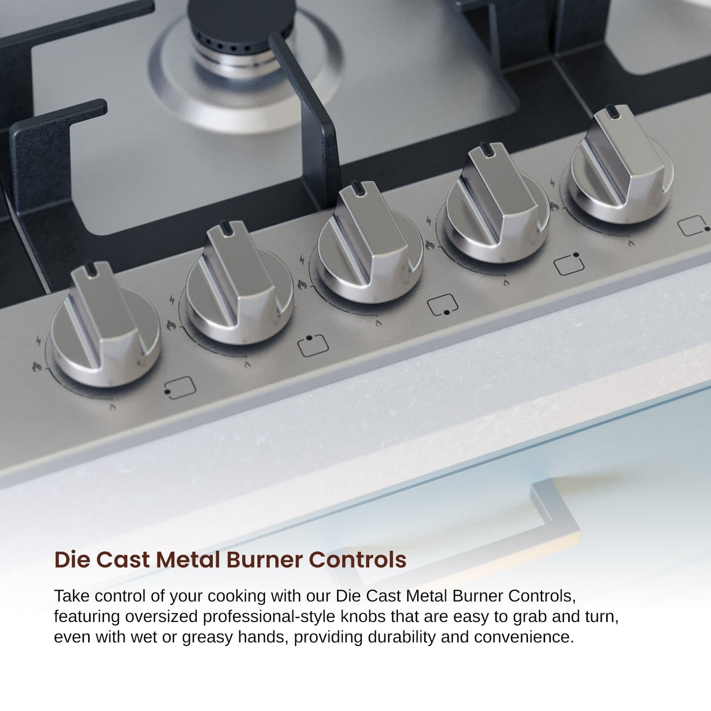 Rangaire 34" Gas Cooktop 5 Burners Stainless Steel RCG341S