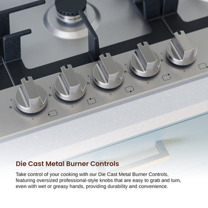 Rangaire 34" Gas Cooktop 5 Burners Stainless Steel RCG341S