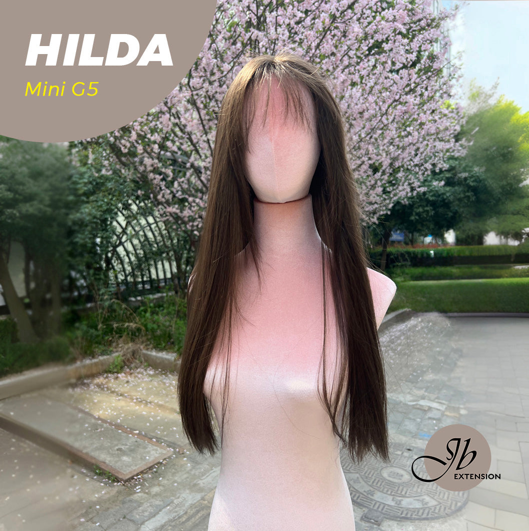 HOT OF SEASON - Mini G5 28 Inches Long Cold Brown Straight Wig With Bangs HILDA
