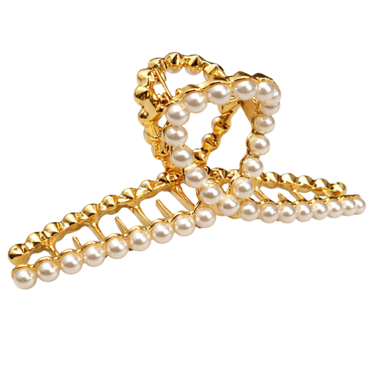Winding Pearls Metal Claw Clip