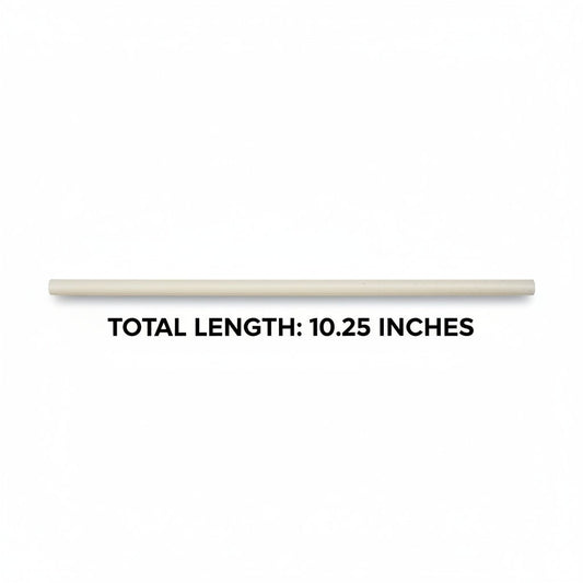 Wrapped 10.25'' x 0.27'' Compostable White Giant Drinking Straws - 1,850 Count