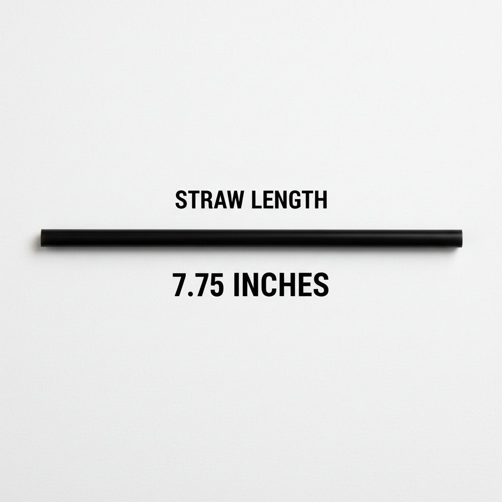 Wrapped 7.75'' x 0.24'' Compostable Black Jumbo Drinking Straws - 2,500 Count