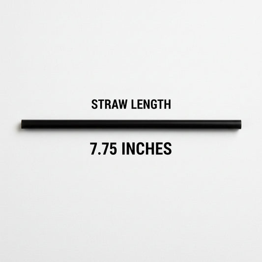 Wrapped 7.75'' x 0.24'' Compostable Black Jumbo Drinking Straws - 2,500 Count