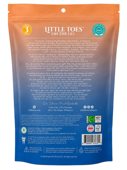 Little Toes On The Go Bamboo Diapers 3-Pack