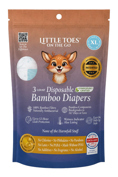 Little Toes On The Go Bamboo Diapers 3-Pack
