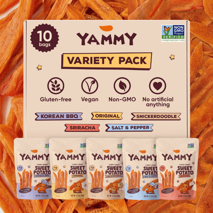 Chewy Dried Sweet Potato Sticks Variety Pack (Pack of 10)