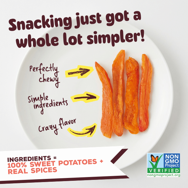 Chewy Dried Sweet Potato Sticks Variety Pack (Pack of 10)
