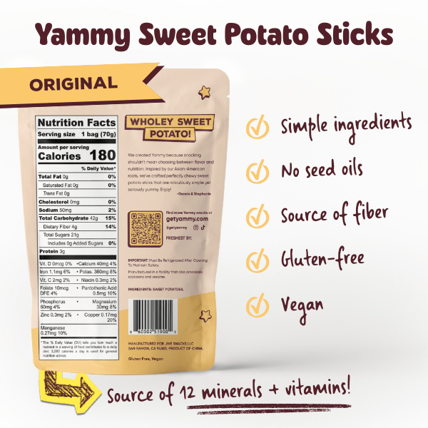 Original Chewy Dried Sweet Potato Sticks (Pack of 5)