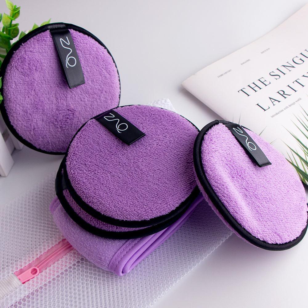 ZAQ Reusable Makeup Remover Pads 4pack with Spa facial Headband