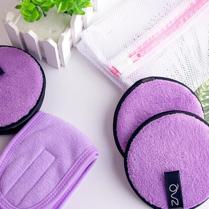ZAQ Reusable Makeup Remover Pads 4pack with Spa facial Headband